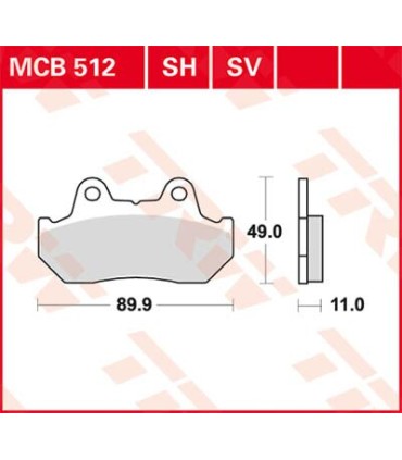 BRAKE PAD TRW MCB512SV