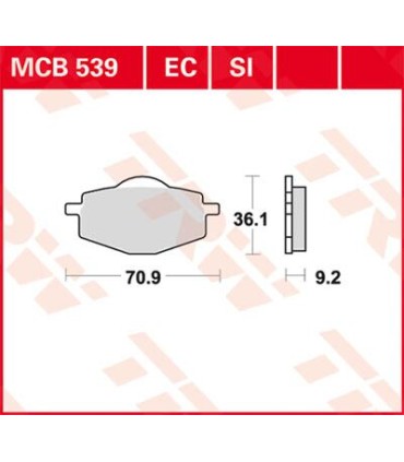 BRAKE PAD TRW MCB539SI