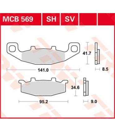 BRAKE PAD TRW MCB569SV