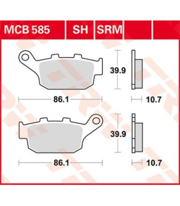 BRAKE PAD TRW MCB585SH