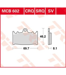 BRAKE PAD TRW MCB602SV