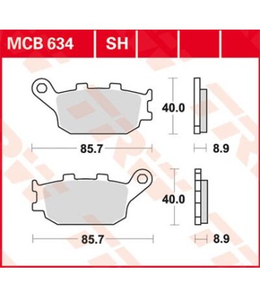 BRAKE PAD TRW MCB634SH