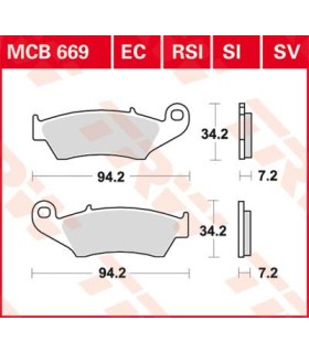 BRAKE PAD TRW MCB669RSI