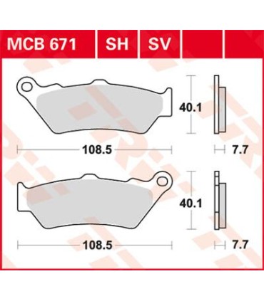 BRAKE PAD TRW MCB671SH
