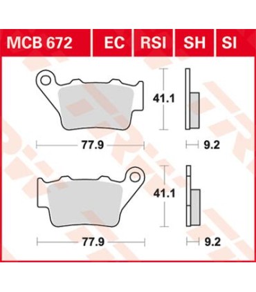 BRAKE PAD TRW MCB672RSI