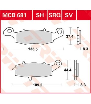 BRAKE PAD TRW MCB681SV
