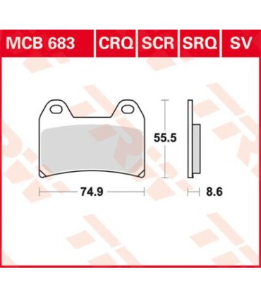 BRAKE PAD TRW MCB683SV