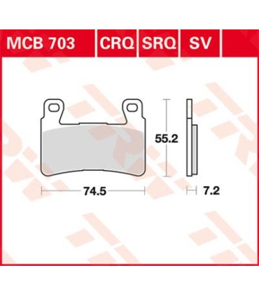 BRAKE PAD TRW MCB703SV
