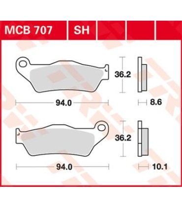 BRAKE PAD TRW MCB707SH