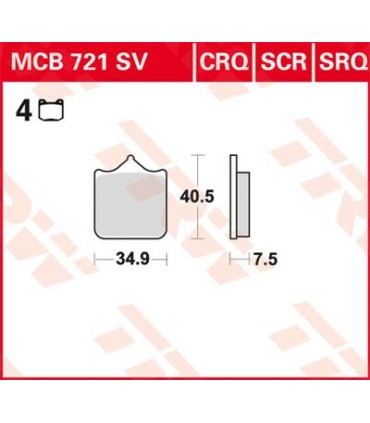 BRAKE PAD TRW MCB721CRQ