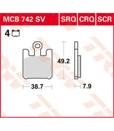 BRAKE PAD TRW MCB742SV