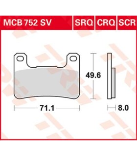 BRAKE PAD TRW MCB752CRQ