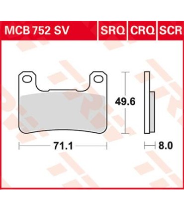 BRAKE PAD TRW MCB752SV