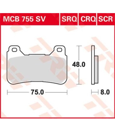 BRAKE PAD TRW MCB755SV