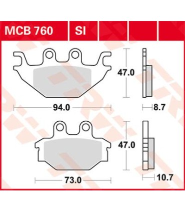 BRAKE PAD TRW MCB760SI