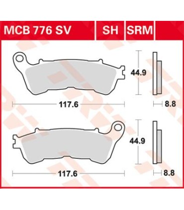 BRAKE PAD TRW MCB776SH