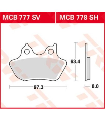 BRAKE PAD TRW MCB777SV
