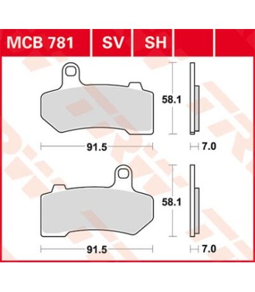 BRAKE PAD TRW MCB781SH