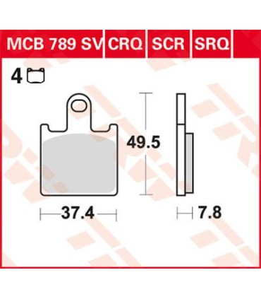BRAKE PAD TRW MCB789SV