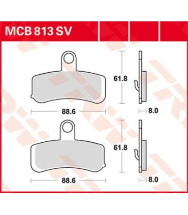 BRAKE PAD TRW MCB813SV