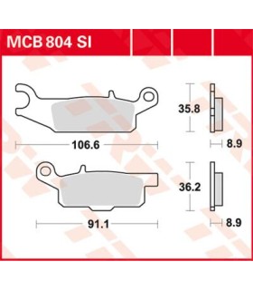 BRAKE PAD TRW MCB804SI