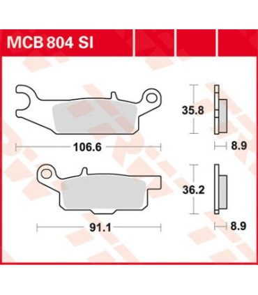 BRAKE PAD TRW MCB804SI