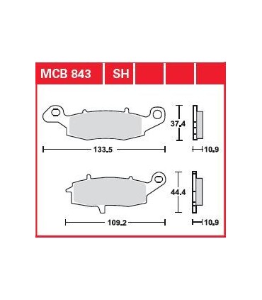 BRAKE PAD SINTER REAR STREET