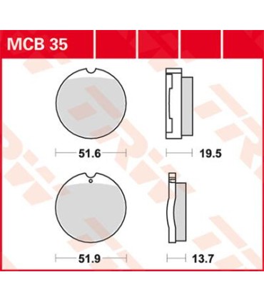 BRAKE PAD TRW MCB35