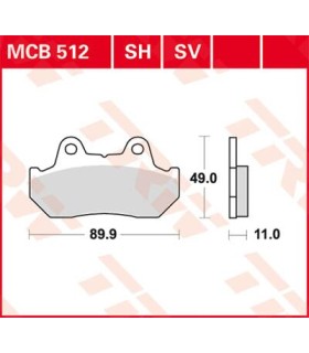 BRAKE PAD TRW MCB512