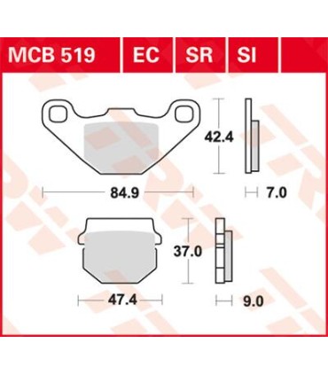 BRAKE PAD TRW MCB519