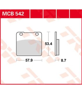 BRAKE PAD TRW MCB542