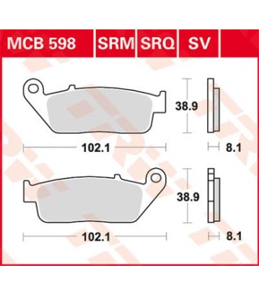 BRAKE PAD TRW MCB598