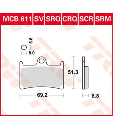 BRAKE PAD TRW MCB611