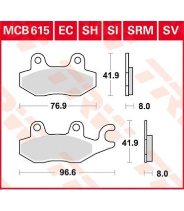 BRAKE PAD TRW MCB615SV