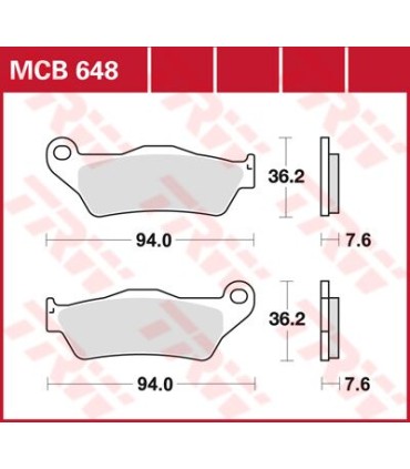 BRAKE PAD TRW MCB648