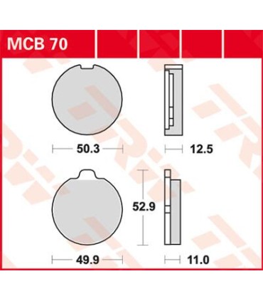 BRAKE PAD TRW MCB70