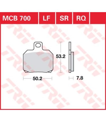 BRAKE PAD TRW MCB700