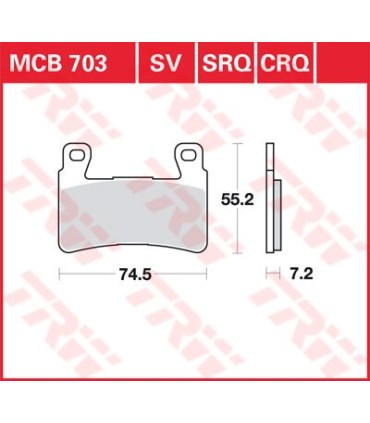 BRAKE PAD TRW MCB703