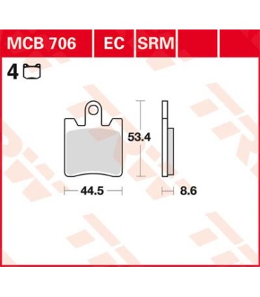 BRAKE PAD TRW MCB706