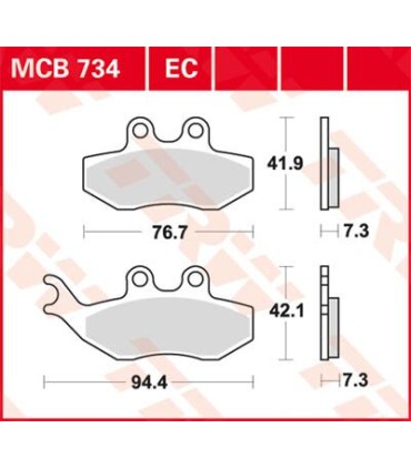 BRAKE PAD TRW MCB734