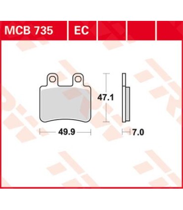 BRAKE PAD TRW MCB735