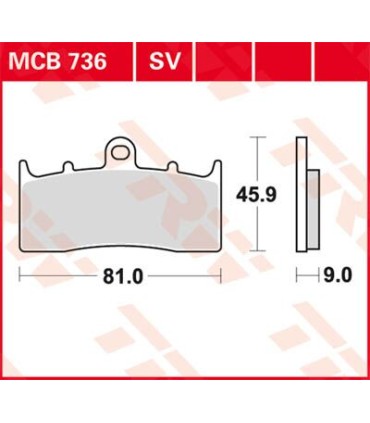 BRAKE PAD TRW MCB736