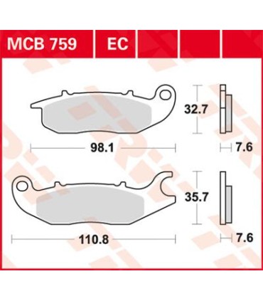 BRAKE PAD TRW MCB759
