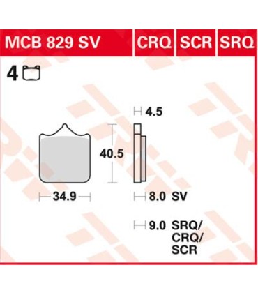 BRAKE PAD TRW MCB829CRQ