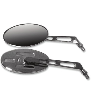 MIRROR OVAL BILLET S/STEM