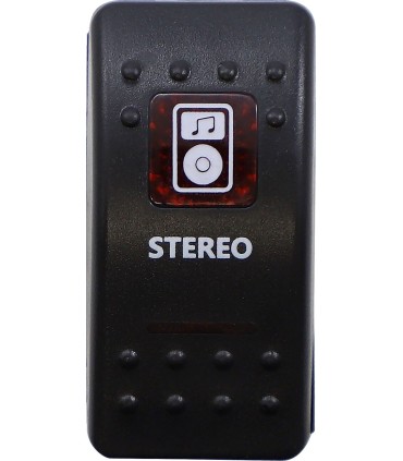 SWITCH ROCKER STEREO-RED