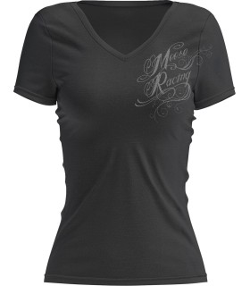 TEE WMN FLOURISH SCRIPT BLACK 