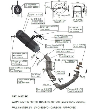 EXHAUST LVONE YAMAHA