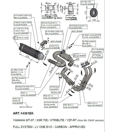 EXHAUST LVONE CB YAM