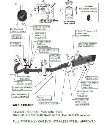 EXHAUST SBK ONE SS KTM